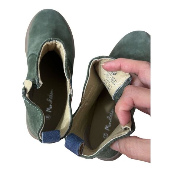 Mini Boden Kids Unisex Bootie Size 34(2.5 US) Green Suede Planet Saturn Leather - Picture 10 of 12